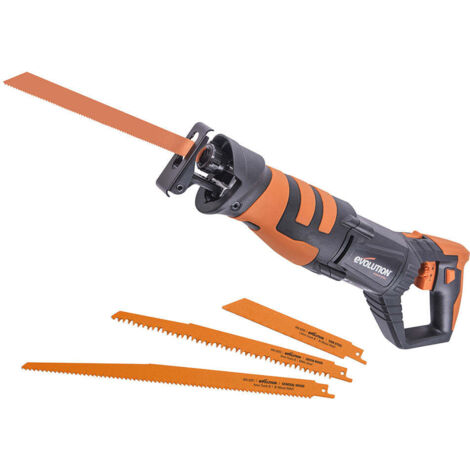 Scie sabre 850W – Longueur de course 28mm – Vitesse variable 0-2800cpm – 4 lames pour bois, métal et plastique – Evolution Power Tools - R230RCP (1/5)