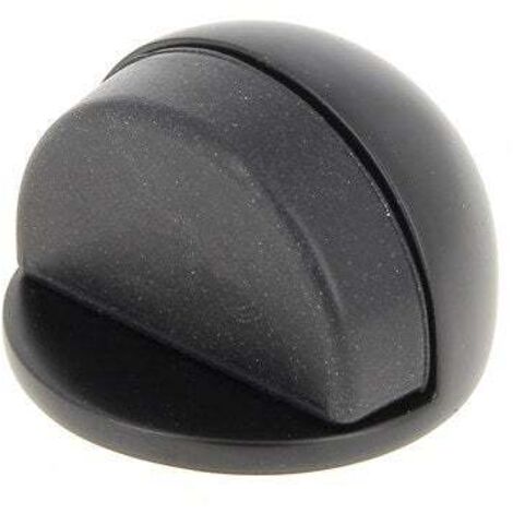 Butée de porte de sol CHRISLIGNE Demi-lune aluminium mat noir Diam.4 x H.3 cm (1/3)