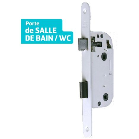 Bricard – Serrure monopoint encastrée 40 mm – Entraxe 70 mm – Acier – Têtière à bouts ronds – Salle de bains