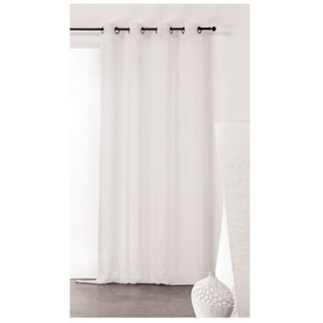 LINDER Voilage tamisant Kaolin blanc l.150 x H.240 cm (1/3)