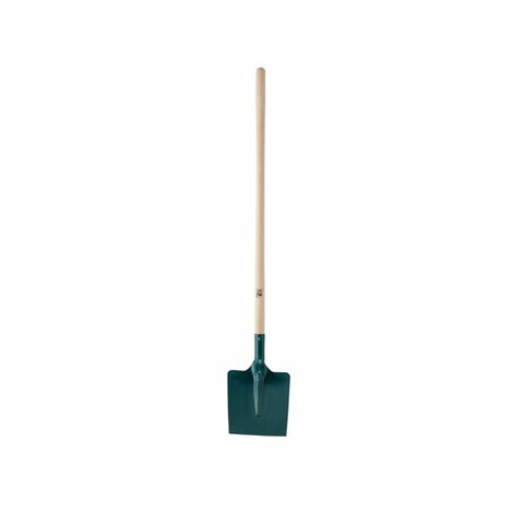 Leborgne – Pelle carrée en acier trempé 25 cm – Manche bois 110 cm – Pour tranchées et angles droits – Résistance à l’usure