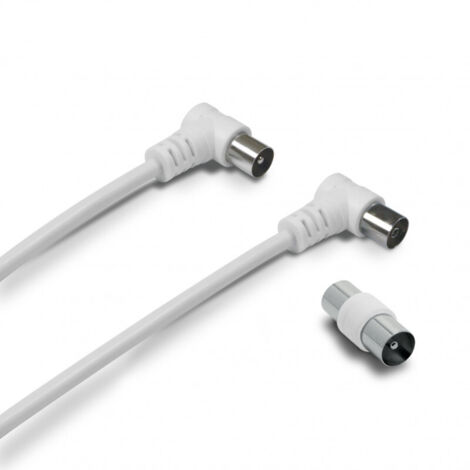 Metronic – Câble TV coaxial 9,52 mm coudé mâle/femelle – Adaptateur 9,52 mm – Longueur 5 m – Cuivre pour connexion optimale