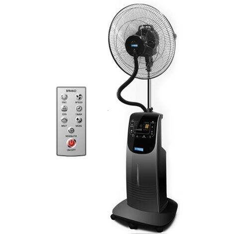 Ventilateur brumisateur oscillant O'FRESH 090 80W 3 vitesses H135cm D135cm Noir