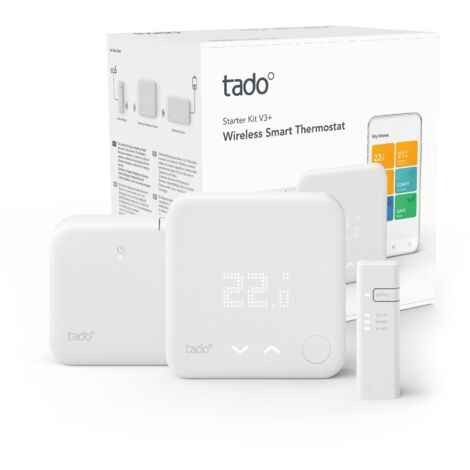 Thermostat connecté intelligent sans fil – Gestion de chauffage – Détection fenêtre ouverte – Compatible Alexa et Google Assistant – Tado (1/5)