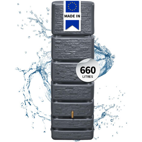 4rain SLIM STONE DECOR réservoir mural 350 L, gris graphite (1/3)