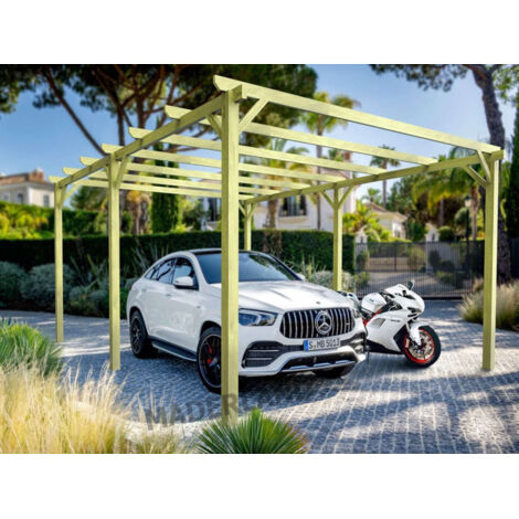 MADERLAND Carport autoportant bois massif NANTERRE - 600 x 300 cm - 18 m² - traitement autoclave classe IV - certifié PEFC