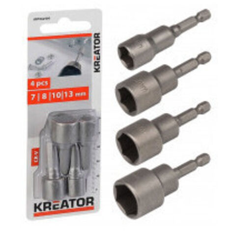KREATOR Embouts a douille magnetique 4 douilles 13 / 15 / 17 / 19 mm (1/2)