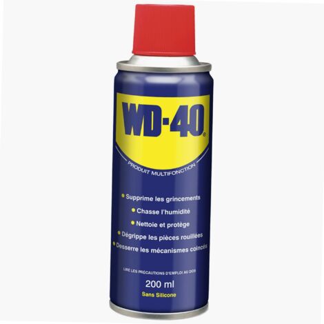 Wd40 Company – Bombe dégrippant 200ml – Lubrifiant multifonction 5 en 1 – Protège contre rouille et corrosion – Nettoyage taches graisse et goudron
