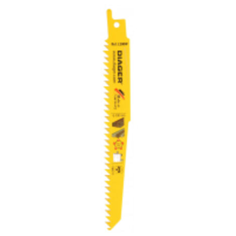 DIAGER Lames de scie sabre hcs pour plâtre, bois et plastique L200WL1505 5 lames 150 / 130 mm 6 tpi (4,2 mm) Plâtre et fibrociment (1/2)