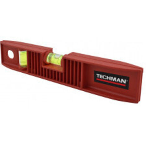 TECHMAN Niveau torpedo incassable 250 mm 2 fioles : 180° et 90° (1/3)