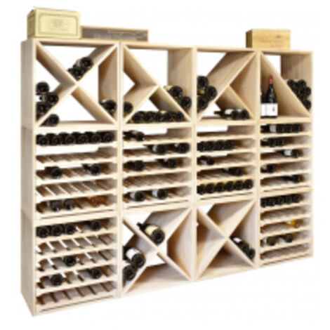 Outifrance – Casiers de rangement à bouteilles en lamellé-collé 20mm – Dimensions 600 x 600 x 400 mm – Capacité 24 à 36 bouteilles
