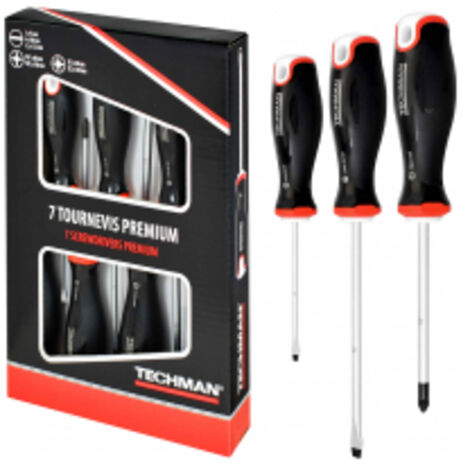 Jeu De 7 Tournevis Composition Plats 3x75 / 4x100 / 5,5x125 / Ph1x80 / Ph2x100 / Pz1x80 / Pz2x100 (1/4)