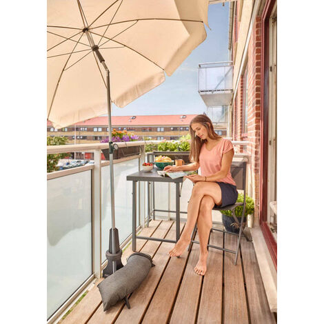 Support De Parasol Pour Balcon Ou Balustrade - En Métal, Réglable, Sans Perçage, Diamètre Mât Jusqu'à 4 Cm - 9