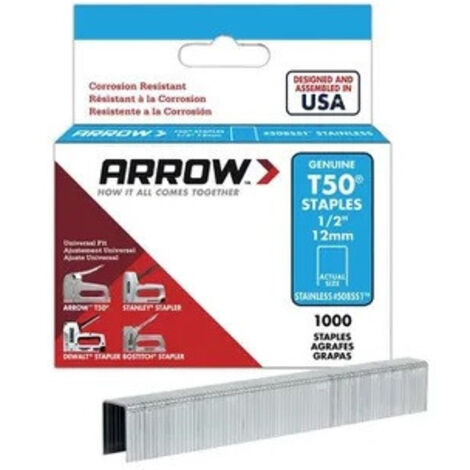 ARROW Agrafes t50 Boîte de 1000 agrafes 12 mm