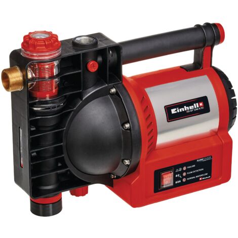 Einhell Pompe d’arrosage GE-GP 1246 N FS (1 200 W, 4 600 litres par heure, indicateur de niveau d’eau/d’encrassement/ d’aspiration, protection contre la marche à vide, capteur de débit avec LED)