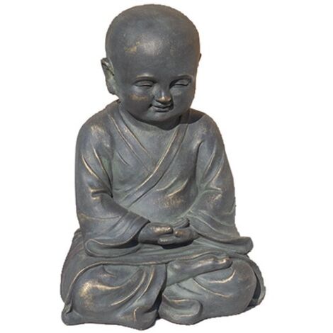 NORTENE Statue de jardin Bouddha Leo 41 cm - argile fibreuse (1/3)