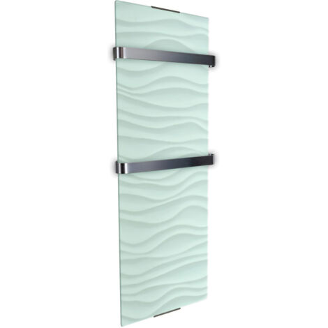 Chemin'Arte – Sèche-serviette électrique 1200W – Surface de chauffe 15 m² – Verre trempé anti-coupures – Installation murale rapide – 113