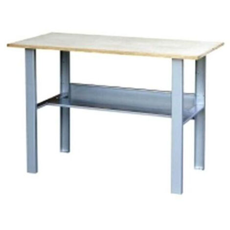 Outifrance – Établi métal 1,20 x 0,60 m – Plateau en bois multiplis 18 mm – Bâti en acier profilé 'U' 1 mm – Stabilité et durabilité renforcées