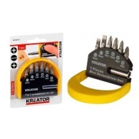 KREATOR Jeu de 6 embouts de vissage (plat/Ph/Pz 25mm) avec son porte-embouts (1/5)