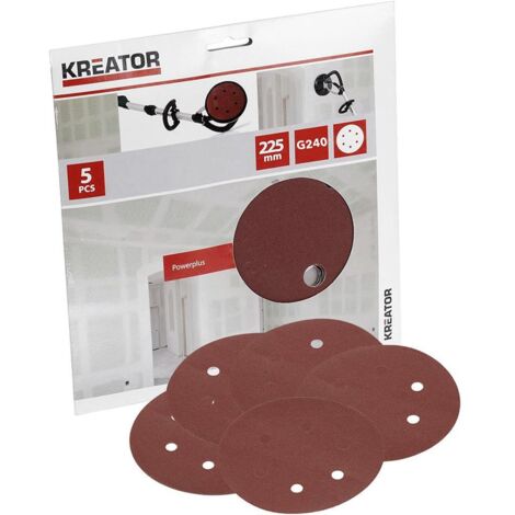 KREATOR Lot de 5 disques auto-aggripants - grain 240 -Ø 225 mm (1/5)