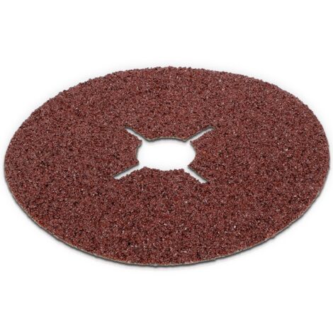 Disques abrasifs 125 mm grain 36 – Lot de 5 – Pour ponçage à sec sur bois dur et teck – Trou central pour meuleuse – Kreator (1/5)