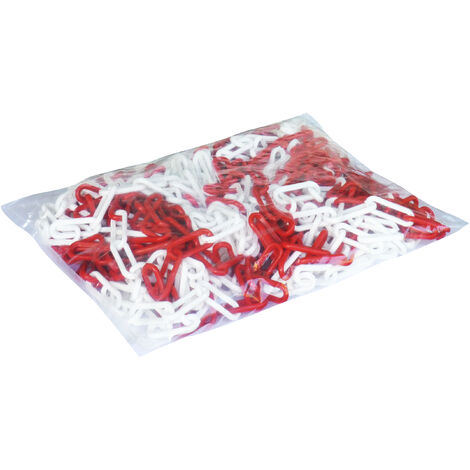 OUTIFRANCE Chaîne plastique rouge et blanc 25 m - Ø 8 mm (1/3)