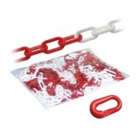 OUTIFRANCE Chaîne plastique rouge et blanc 25 m - Ø 10 mm (1/4)