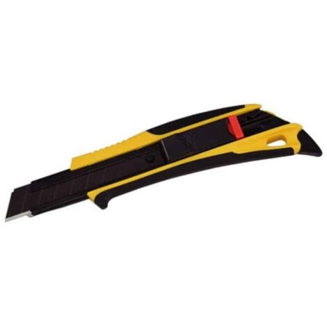 Tajima – Cutter 18 mm Quick back – Lame razar black pour coupe nette – Corps ergonomique bi-matière – Bouton poussoir double fonction (1/6)