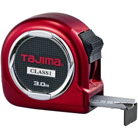 Tajima – Mètre déroulant Hi-lock classe 1 – Longueur 3m – Largeur 16mm – Ruban anti-abrasion haute visibilité – Précision 2 fois supérieure