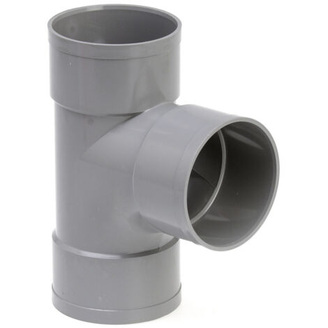 Girpi – Té d'évacuation PVC 87°30 femelle/femelle Ø 100 mm – Installation facile – Pour réseaux d'évacuation eaux usées – Certification NF-E et NF-Me