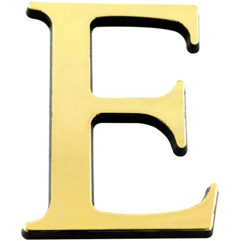 NOVAP Lettre "E" adhésive plastique relief couleur or (1/2)