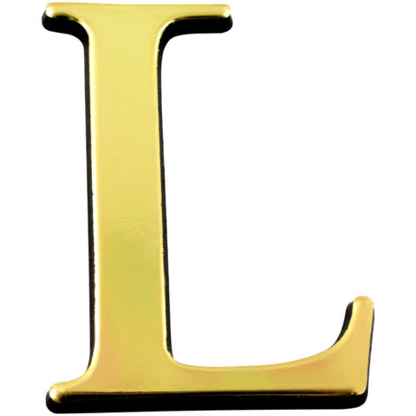 NOVAP Lettre "L" adhésive plastique relief couleur or (1/2)