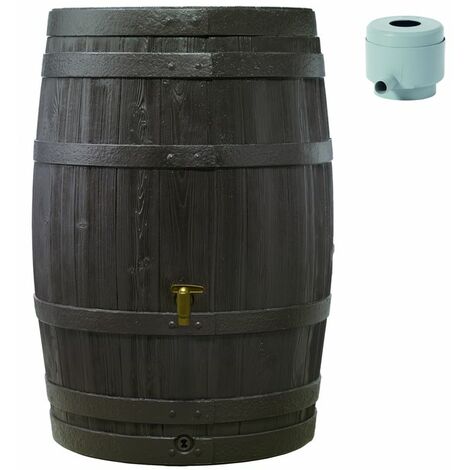 Garantia – Récupérateur d'eau de pluie 250L – Tonneau Vino en polyéthylène recyclé – Avec robinet imitation laiton et collecteur filtrant Eco - VINO 250 L