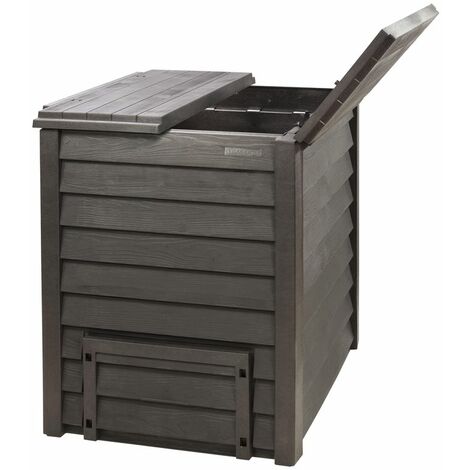 Garantia – Composteur 400L Thermo-Wood en polypropylène recyclé – Isolation thermique pour décomposition rapide – Dimensions 72x72x90 cm - BOIS 400 L