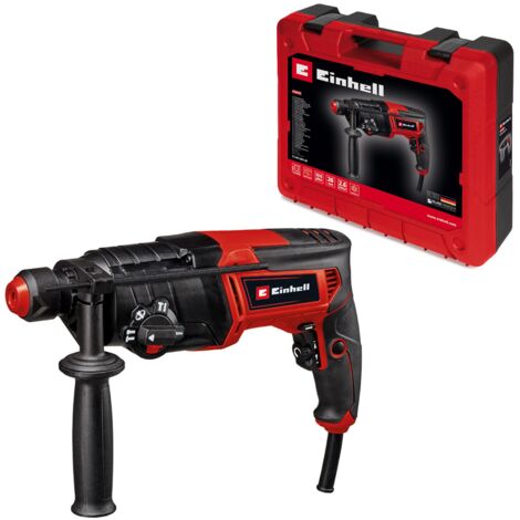 Einhell Marteau Perforateur TC-RH 800 4F (800 W, 2.6 Joules, mécanisme de frappe pneumatique, mandrin SDS-Plus, coffret E-Box)