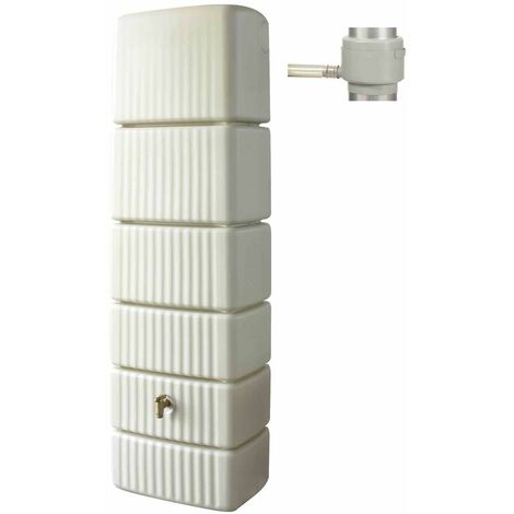 GRAF Cuve Murale Slim 500 L Sable avec robinet PE imitation laiton et Collecteur Filtrant Eco Gris