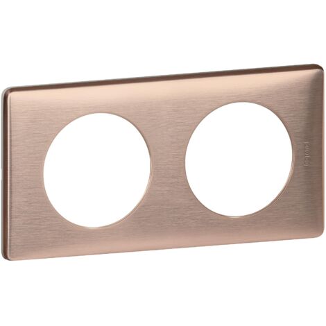 Plaque Legrand Céliane 2 postes copper – Finition métal élégante – Compatible avec support universel – Dimensions 17 x 8 x 1 cm (1/3)
