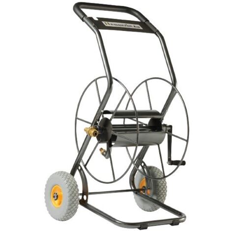 Haemmerlin – Dévidoir tuyau arrosage 85m – 2 roues increvables Ø 260mm – Structure tubulaire acier – Raccord tournant 3/4’’ en laiton (1/10)