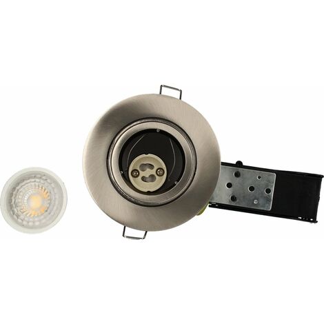 Spot LED encastrable et orientable BBC rond 100mm GU10 230V 5W 380lm 2700K  blanc