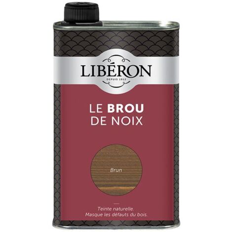 Teinture bois brou de noix brun foncé 3 kg – A l'eau – Rendement 16 m²/l – Application facile avec pinceau – Liberon