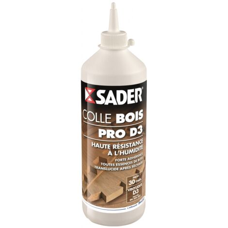 Sader – Colle à bois PRO D3 750G – Haute résistance à l’humidité – Adhésion rapide 10 min – Format biberon réutilisable