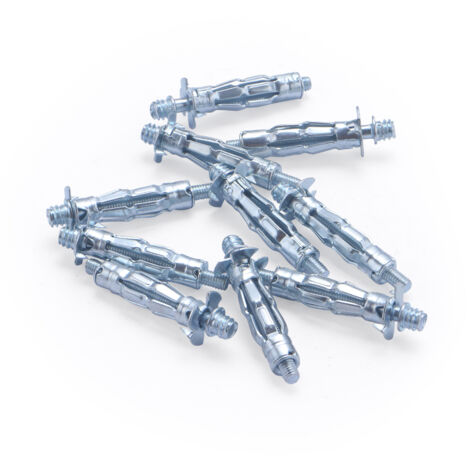 Lot de 10 pattes à vis métal 1 cm – Pour fixation dans béton armé – Vissage rapide en série – Usage professionnel – Quick Plomberie