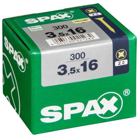 SPAX Lot de 300 vis acier tête fraisée pozidriv SPAX, Diam.3.5 mm x L.16 mm (1/5)