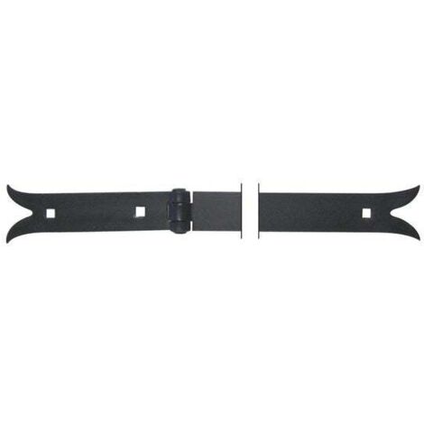 Afbat – Charnière acier prépeint pour volets battants – Longueur 550 mm – Hauteur 35 mm – Finition noire élégante – Pose à visser (1/2)