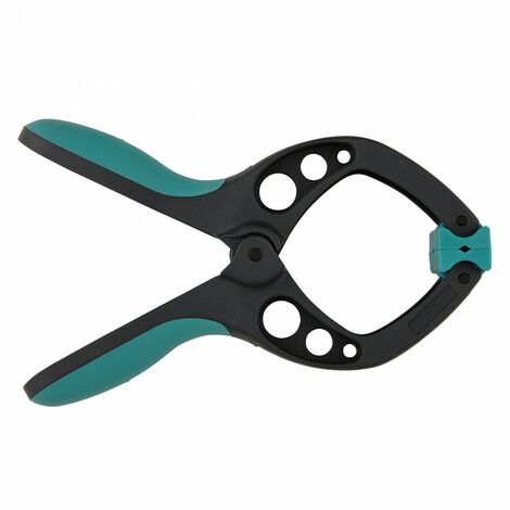 Wolfcraft – Pince de serrage à ressort 60 mm – Machoîres mobiles avec rainures V – Poignée bi-matière pour matériaux variés