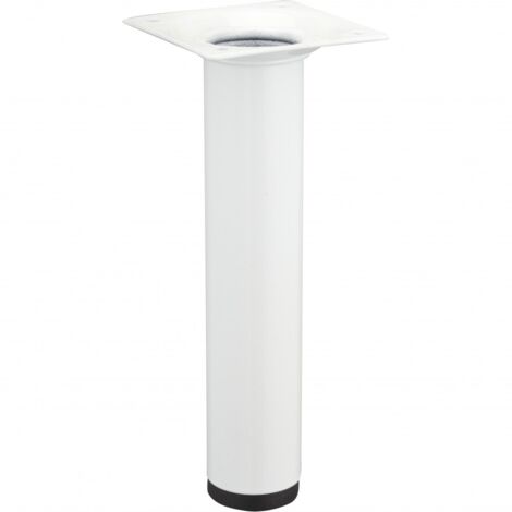 Pied Meuble Cylindrique Hettich Fixe Acier Époxy Blanc
