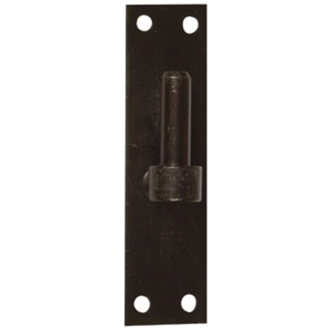 Afbat – Gond de volet sur platine bout droit – Acier noir – Diamètre 14mm – Hauteur 120mm – Pour volets en bois