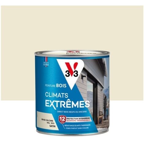 Peinture bois extérieur Climats extrêmes® V33, blanc brillant 0.5 l