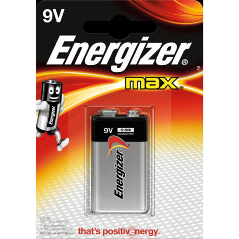 Pile alcaline 9V Energizer Max 6LR61 – Protection anti-fuite – Jusqu'à 5 ans de stockage – 1 pc (1/6)