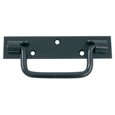 Afbat – Poignée de porte coulissante à bout carré 120mm – Acier noir prépeint – Pour bois dur et teck – Installation facile